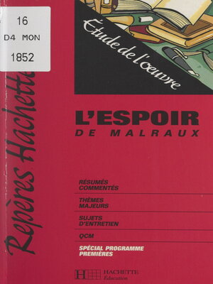 cover image of L'espoir, de Malraux
